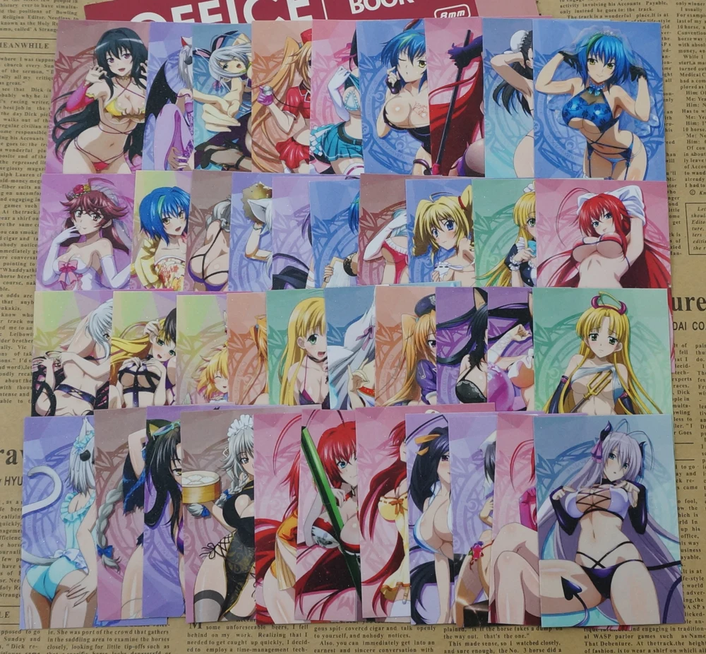 40pcs/set DxD Anime Girls Collection Cards Series 3 Game Characters Xenovia Koneko Himejima Akeno Frosted Paper Card