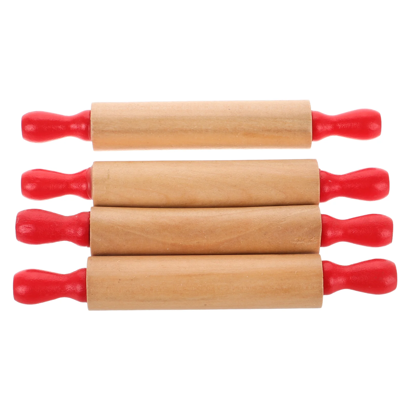 4 Pcs Children's Rolling Pin Wood Kid for Baking Kids Non Stick Rollers Dough Small Toys