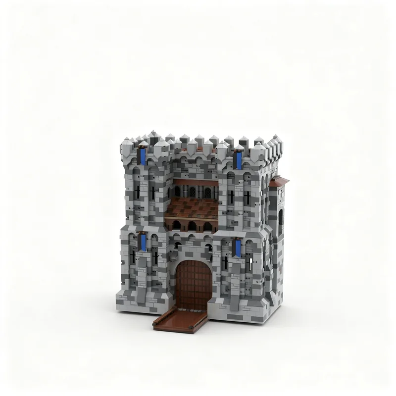 5747 деталей MOC H14 Главная крепостная башня: Модель средневекового замка, строительные блоки, игрушки, архитектура, рождественские подарки, развивающие конструкторы для детей