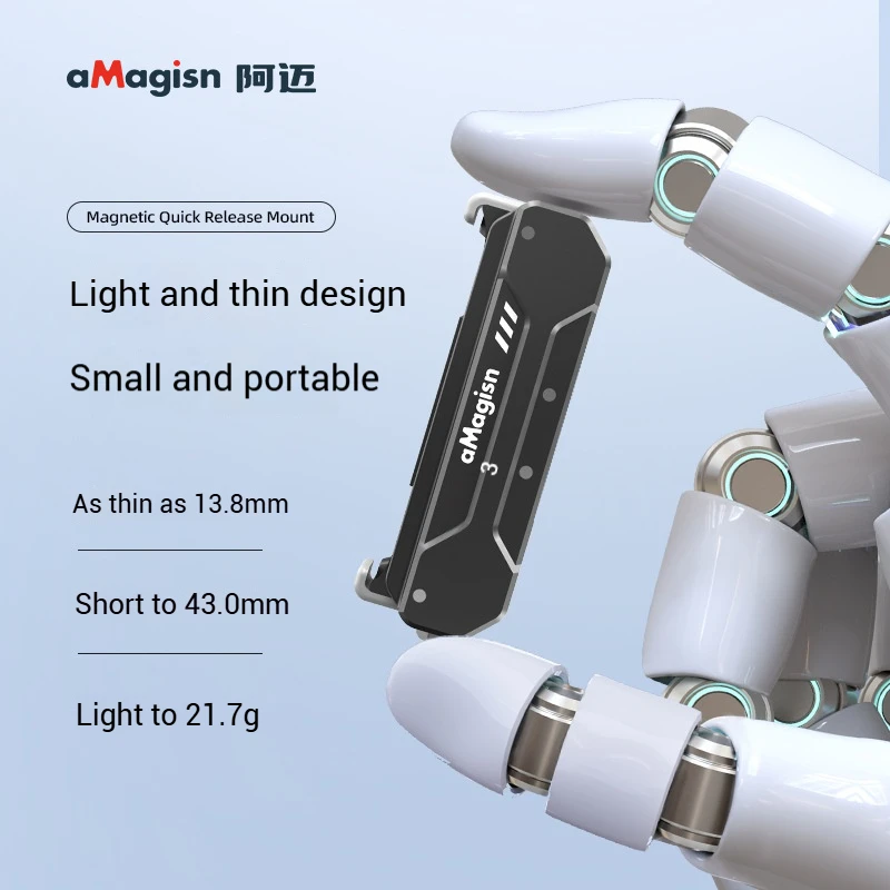 aMagisn Quick Release Adapter Mount voor Osmo Action 5 Pro 4/Action 3 Beugel Uitbreiding Magnetische Aluminiumlegering