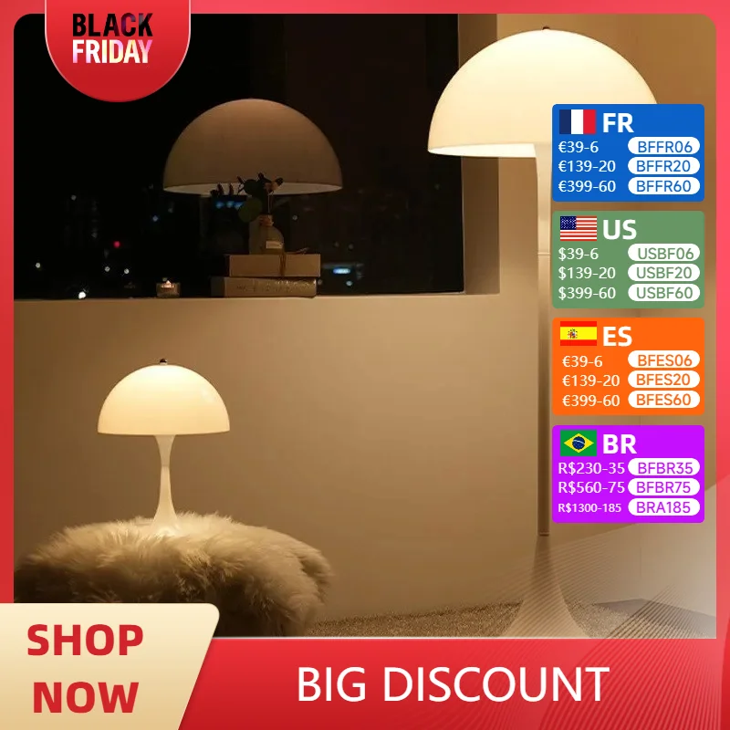 Mushroom Floor Lamp Modern LED Decoration Illumination for Bedroom Living Rooms White Minimalist Decor Study Reading Stand Light