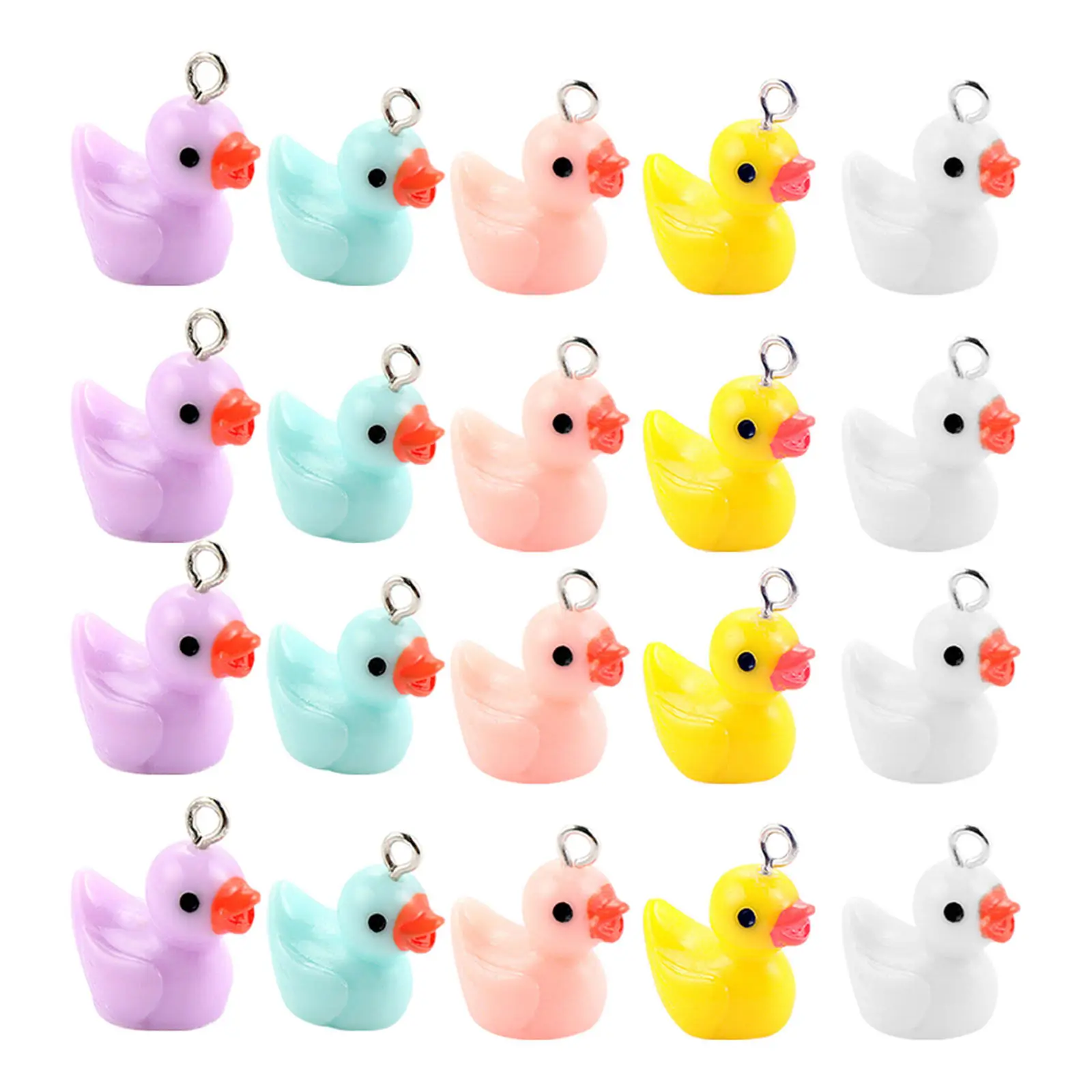 30Pcs Resin Duck Pendants Simple Elegant Design Hole Feature for Jewelry Making Crafts DIY Hanging Decor Party Gift Collection