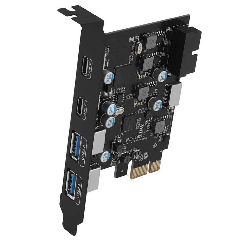 Suitable ULS-6210 6-Port USB Pcie Card PCI Express To Type C(2), USB Type-A(2) Expansion Card