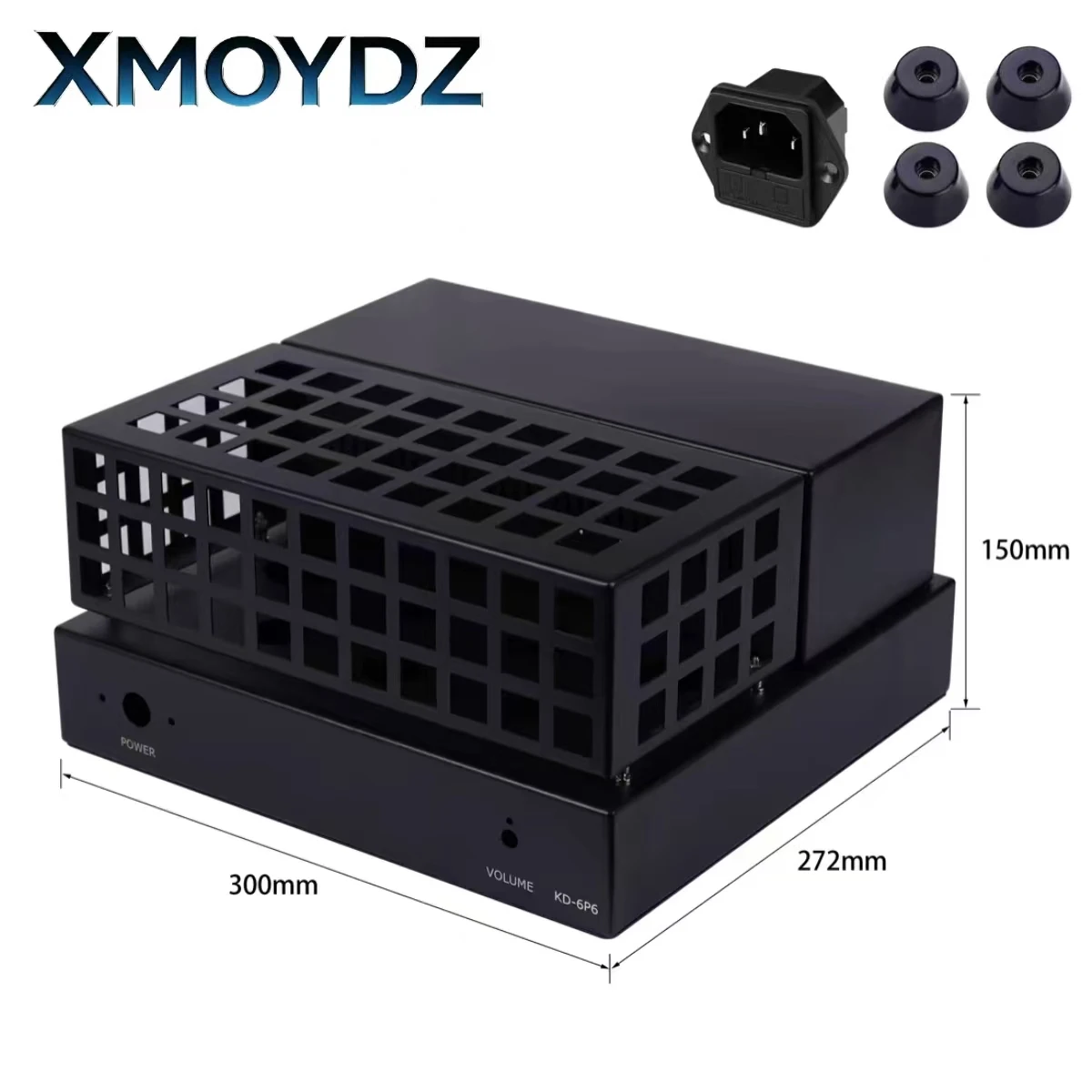 Vacuum Tube Amplifier Chassis 6P6 Painted Metal 300x272x150mm Precision Drilled Custom DIY HiFi Audiophile Enclosure Case Shell