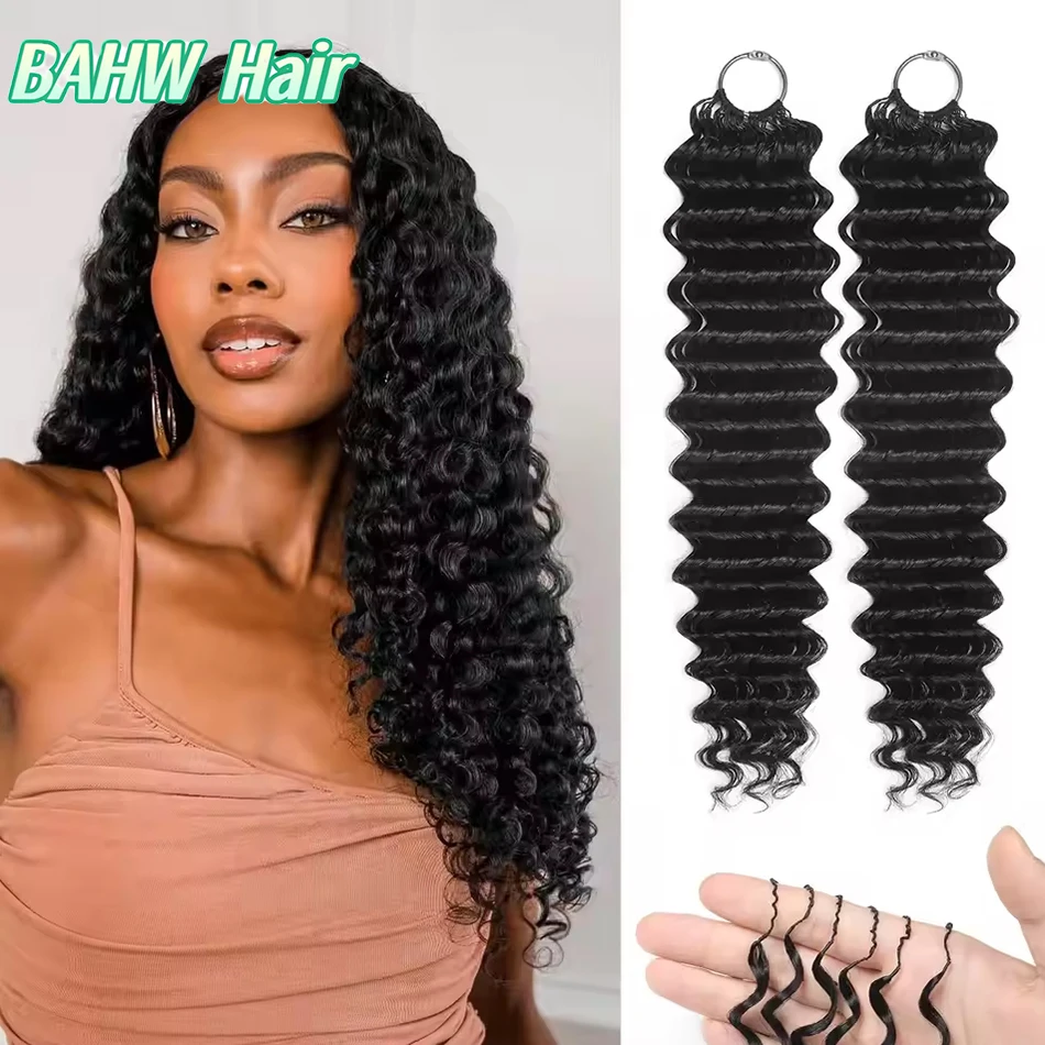 Deep Wave Human Crochet Hair Miracle Knots Pre-Separated Knotless Feather Braiding Brazilian Hair Extensions For Black Women