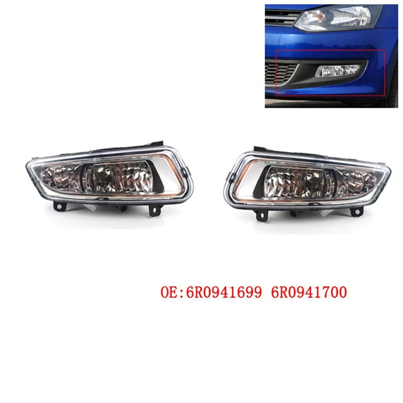 AU05 -Car Front Bumper Fog Lights Fog Lamp For VW Polo MK8 6R 2011-2013 6RD941699 6RD941700