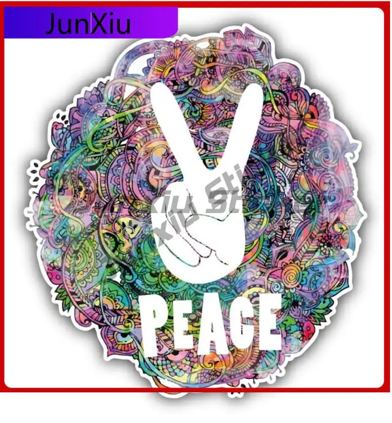 

Peace Sign Hippie Watercolor Style Car Sticker Bumper Camper Windows Decal Scratch-proof Exterior Adventure Motorcycle Stickers