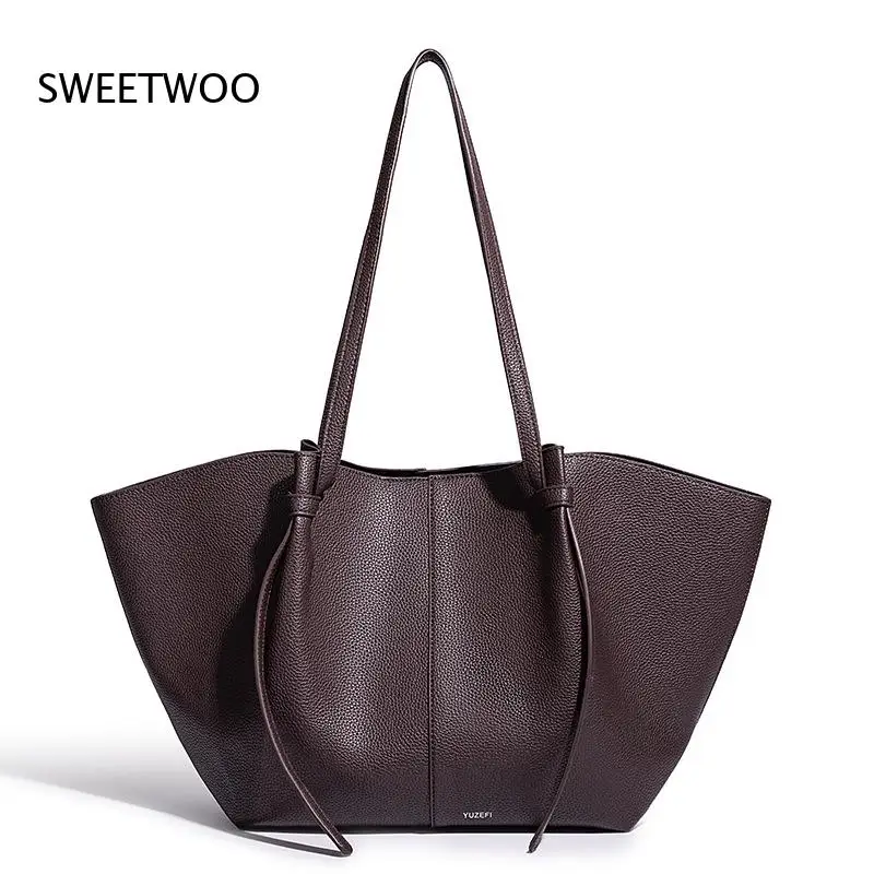 Women Wing Shaped Large Capacity Tote Bag Woven Leather Texture Casual Shoulder Handbag - view 2