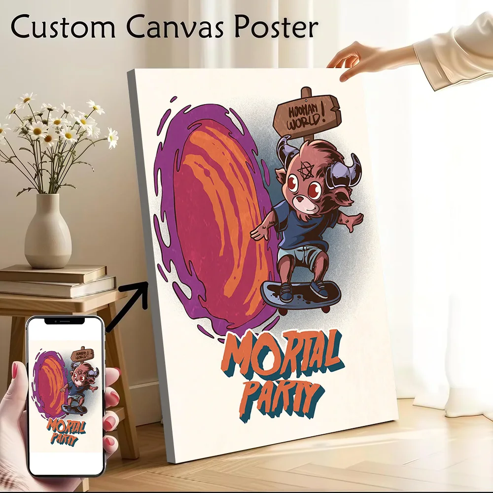 Mortal Party Canvas Wall Art Poster Personalized Photo Printing Perfect Gift for Decorative Paintings Decor Luxury Wand Deko