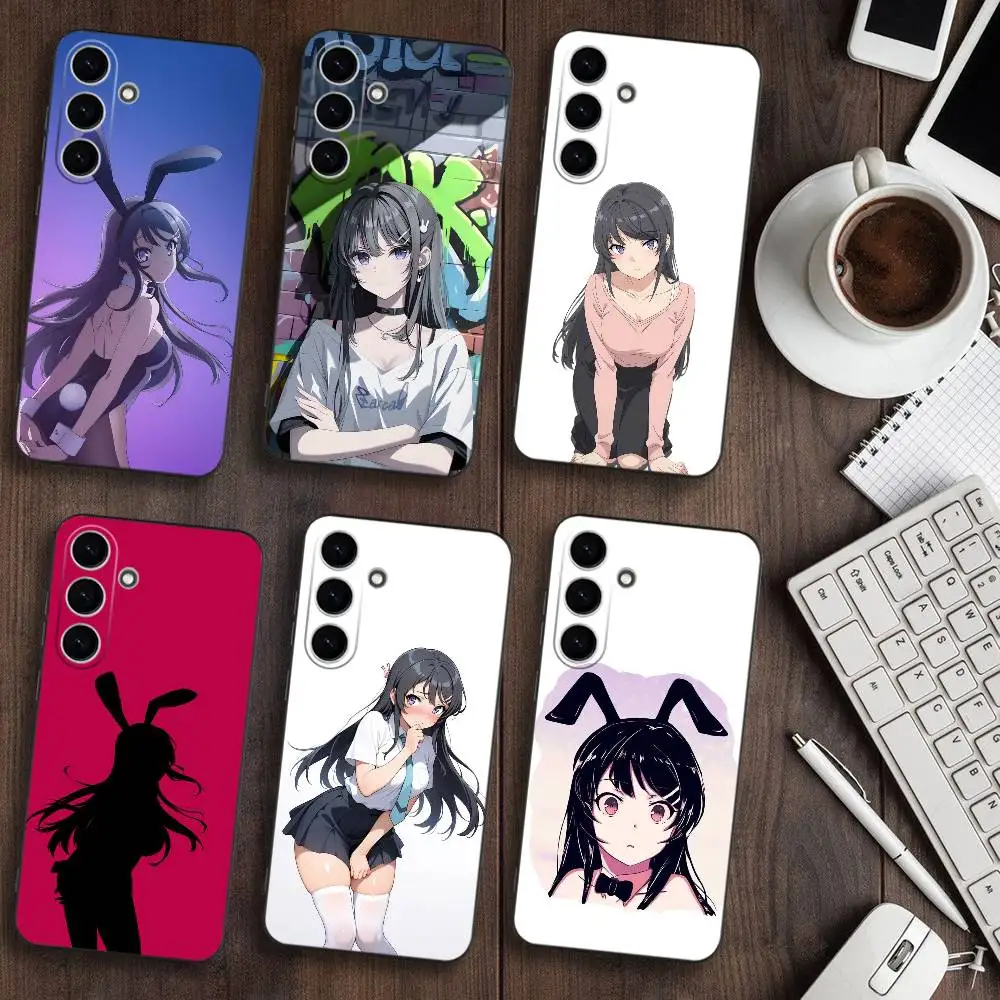 

Anime Mai Sakurajima Cell Phone Case For Samsung Galaxy A73,A72,A71,A70,A53,A52,A51,Soft Silicone Black Cover