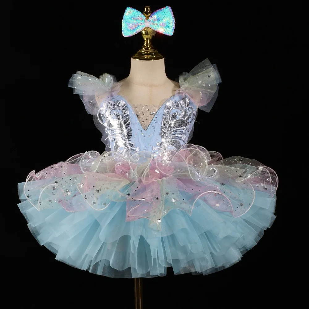 affordable-kids-gradient-tulle-ballet-tutu-dress-girls-puff-shoulder-ballerina-outfit-children-party-performance-dance-costume