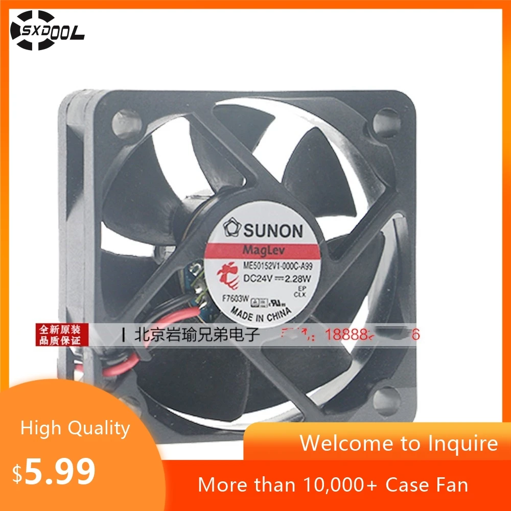 

For Sunon ME50152V1-000C-A99 50x50x15mm DC 24V Magnetic Suspension Cooling Fan