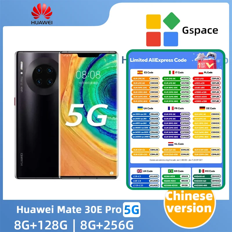 Huawei Mate 30E Pro 5g SmartPhone Kirin 990E 6.53inch OLED Screen 40MP Camera 4500mAh 40W Charge HarmonyOS Original Used Phone