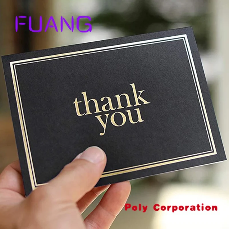 Custom  Factory Directly Sale Custom Greeting Noted Card Printing Paper Cardboard Pink Thank You Cards with Logo