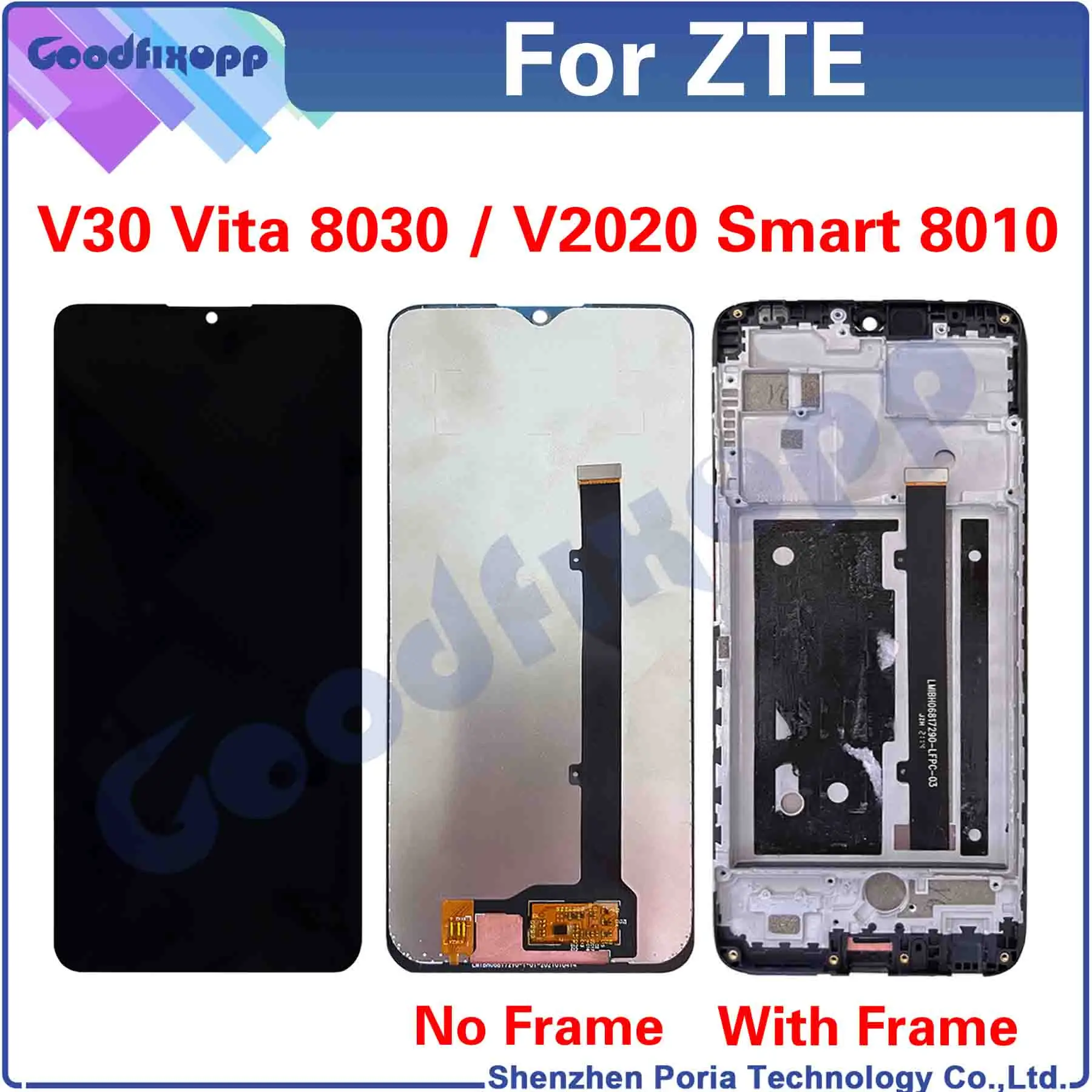 

For ZTE Blade V30 Vita 8030 / V2020 Smart 8010 LCD Display Touch Screen Digitizer Assembly Repair Parts Replacement