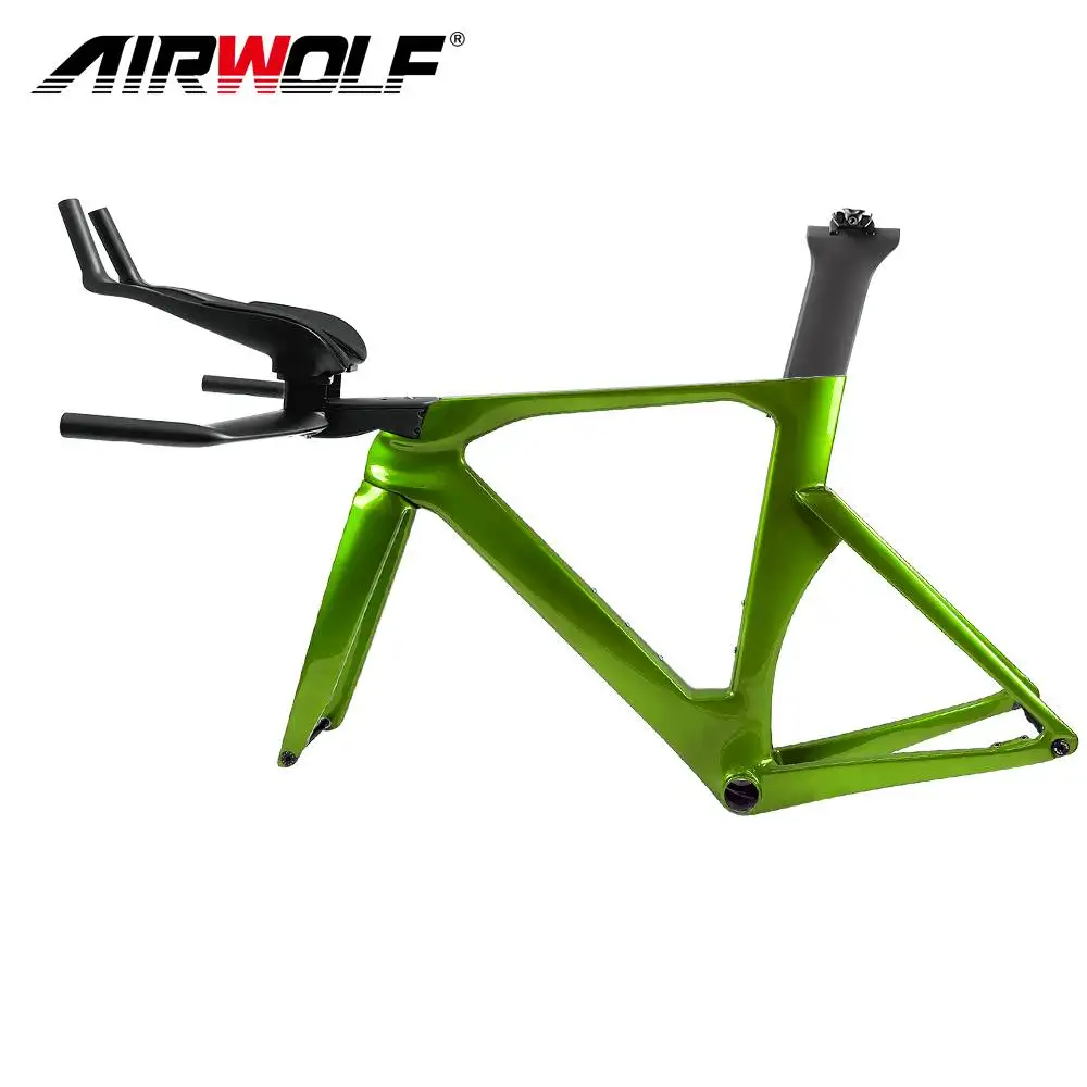 

AIRWOLF Toray T1100 Диск из углеродного волокна TT Велосипедная рама Machine Di2 Groupset Совместимая гоночная рама по времени с рулем