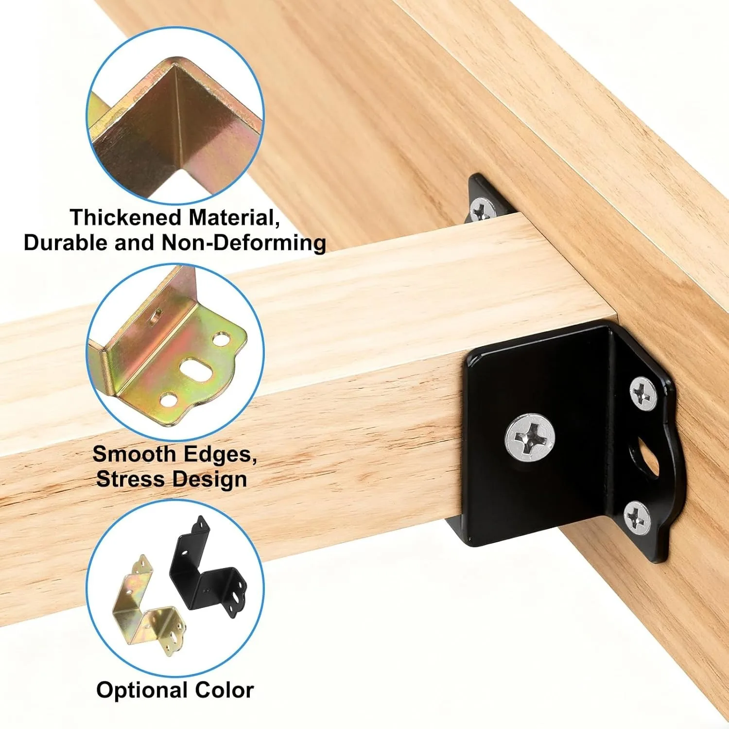 4pcs bed frame bracket, U-shaped corner support frame, bed beam bracket, hardware accessories, bed board fixing