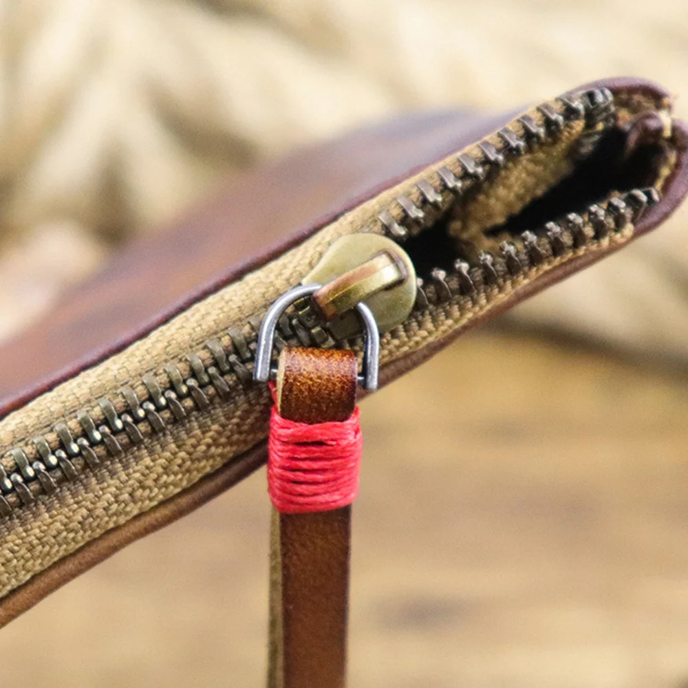 Carteira de couro para mulheres e homens, carteira artesanal vintage, mini bolsa titular de cartão, bolsas com zíper