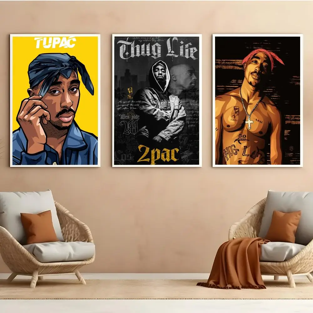 Rap Legend 2 PAC Poster Aesthetic HD PVC Wall Art - Waterproof Wear Resistant For Home Hotel Bar