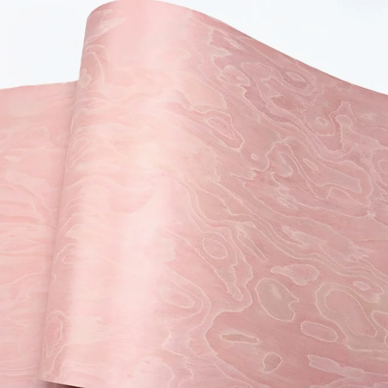 250X58cm Pink Romantic Pattern Wood Veneer for Feature Wall Design Accent Interior Furniture Doors Panels Craft DIY Burl Veneer