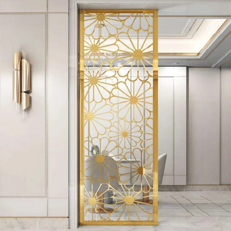 ej-Modern Room Divider Partition Screen Living Room Divider Wall Panel Gold Stainless Steel Screen Room Divider&