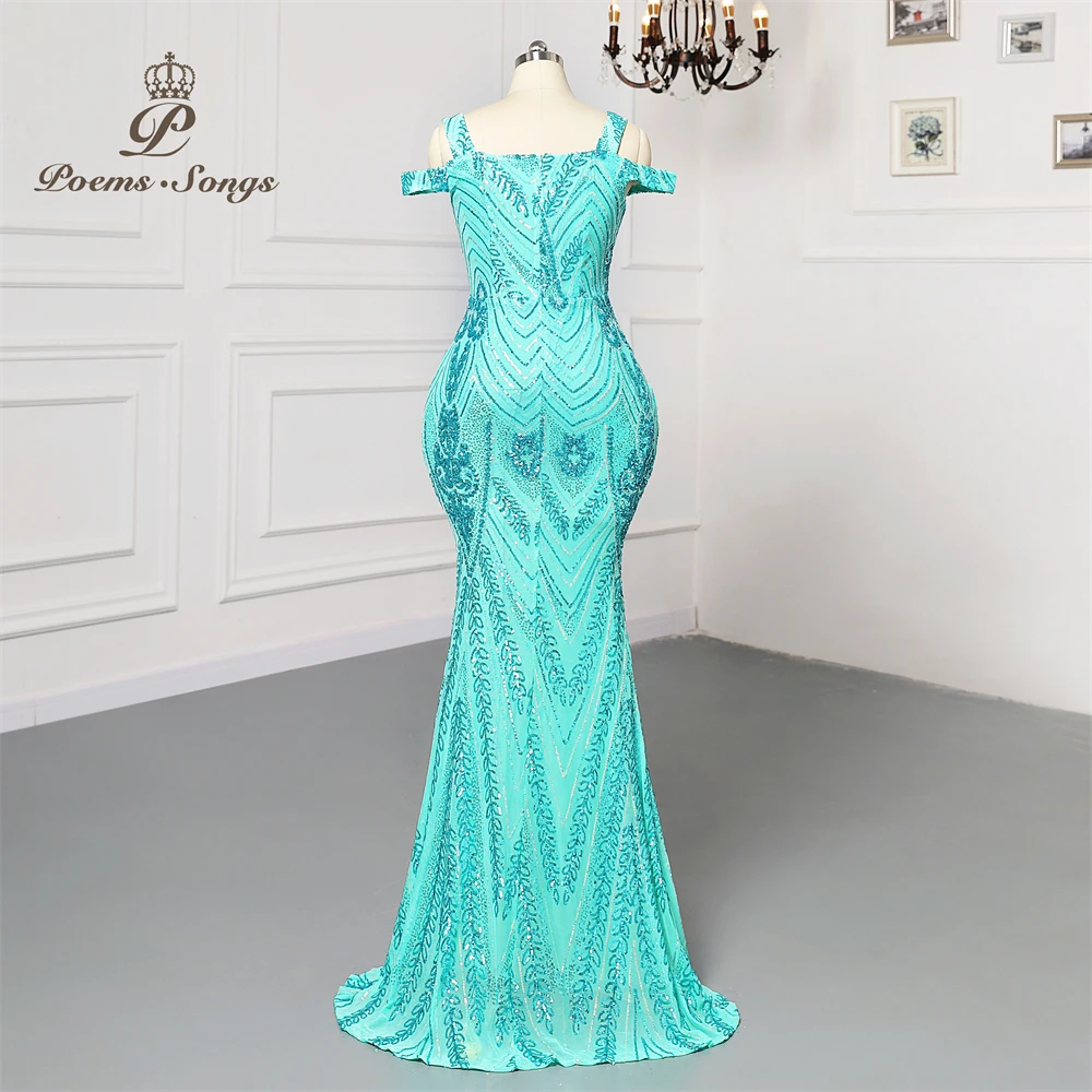 New Plus size Sexy Boat neck sequins candy color Evening dresses prom dress evening gowns robe de soirée de mariage Maxi dress