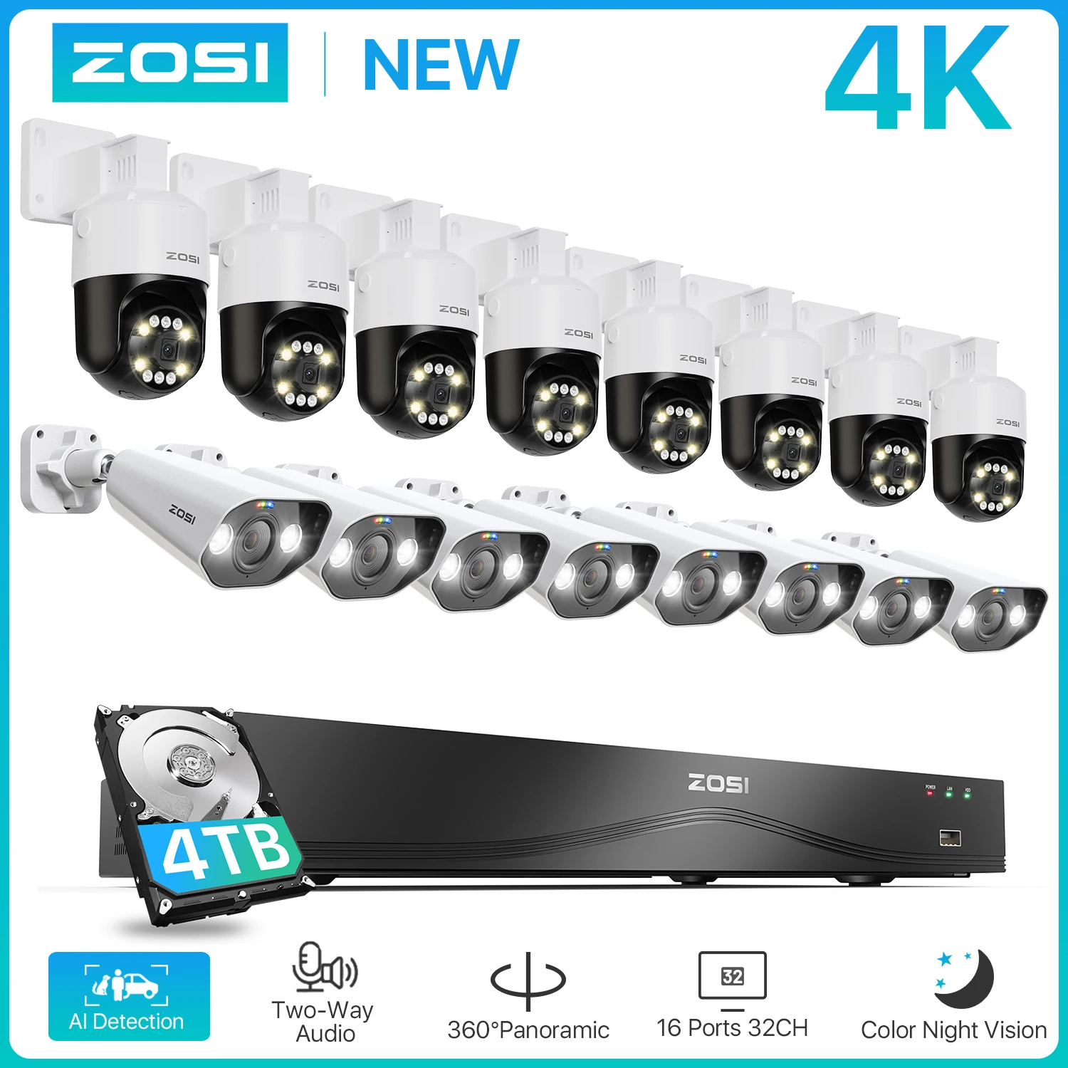 Zosi 32CH 4K Ultra …
