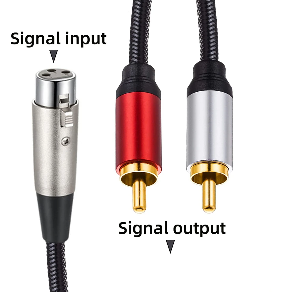 XLR إلى 2 RCA Y كابل الفاصل المهنية محول كابل الصوت نقل إشارة الصوت واضحة لميكروفون مضخم ضوت سماعة الرأس #5