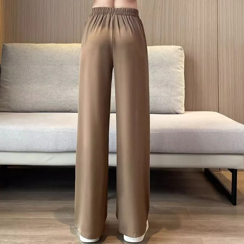 Summer Women Fashion Thin Baggy Pants Female Concise Korean Work Daily Trousers Lady Classic All Match Work High Waisted Slacks