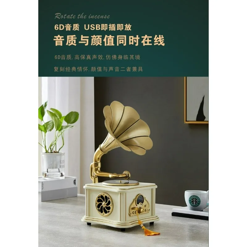 Retro Suitcase Gramophone Speaker - Portable Bluetooth Record Player with Enhanced Bass, Vintage Home Decor & Gift