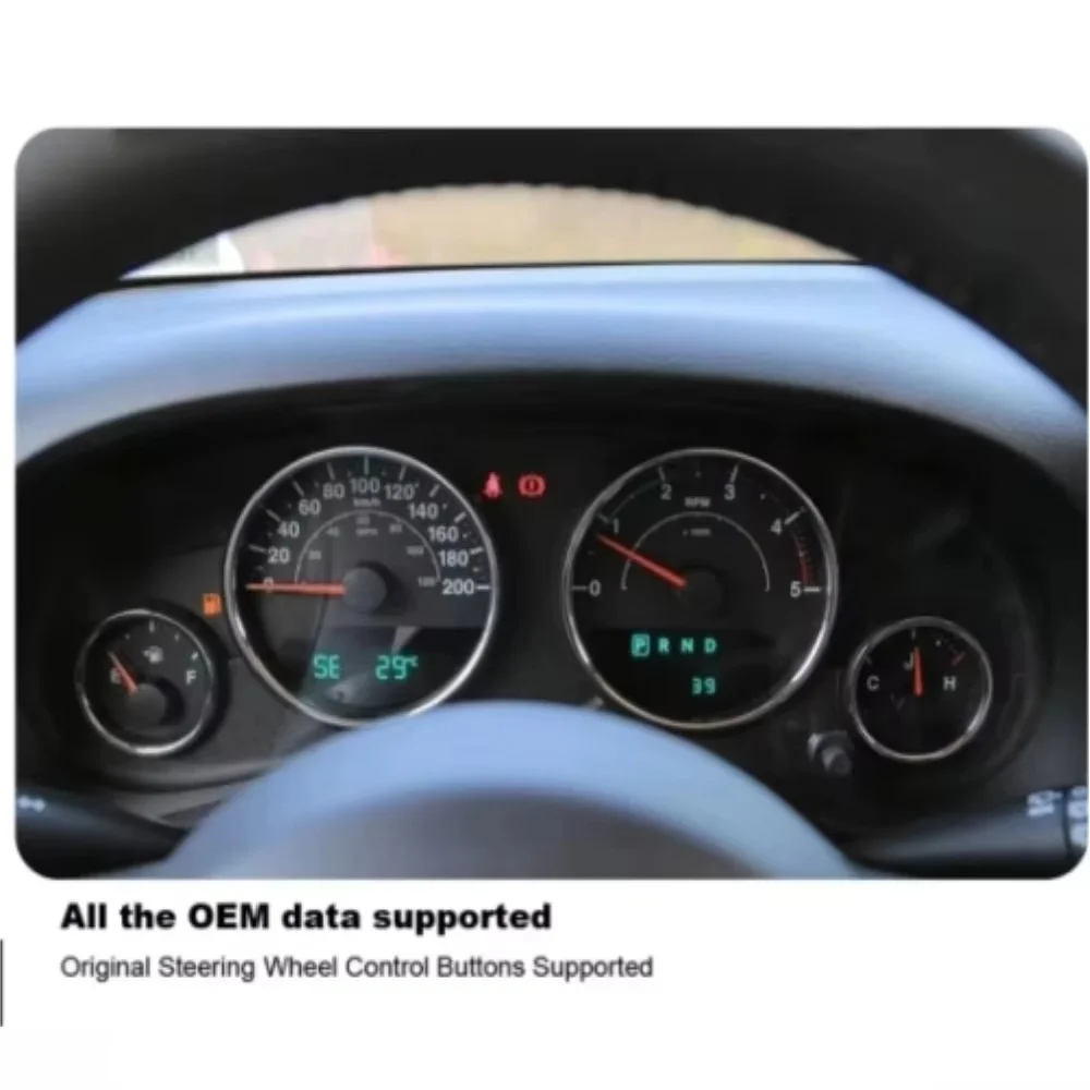 12.3 Inch Car LCD Instrument For Jeep Wrangler 2011-2017 Digital Dashboard Panel Instrument Cluster Speedometer HD Screen