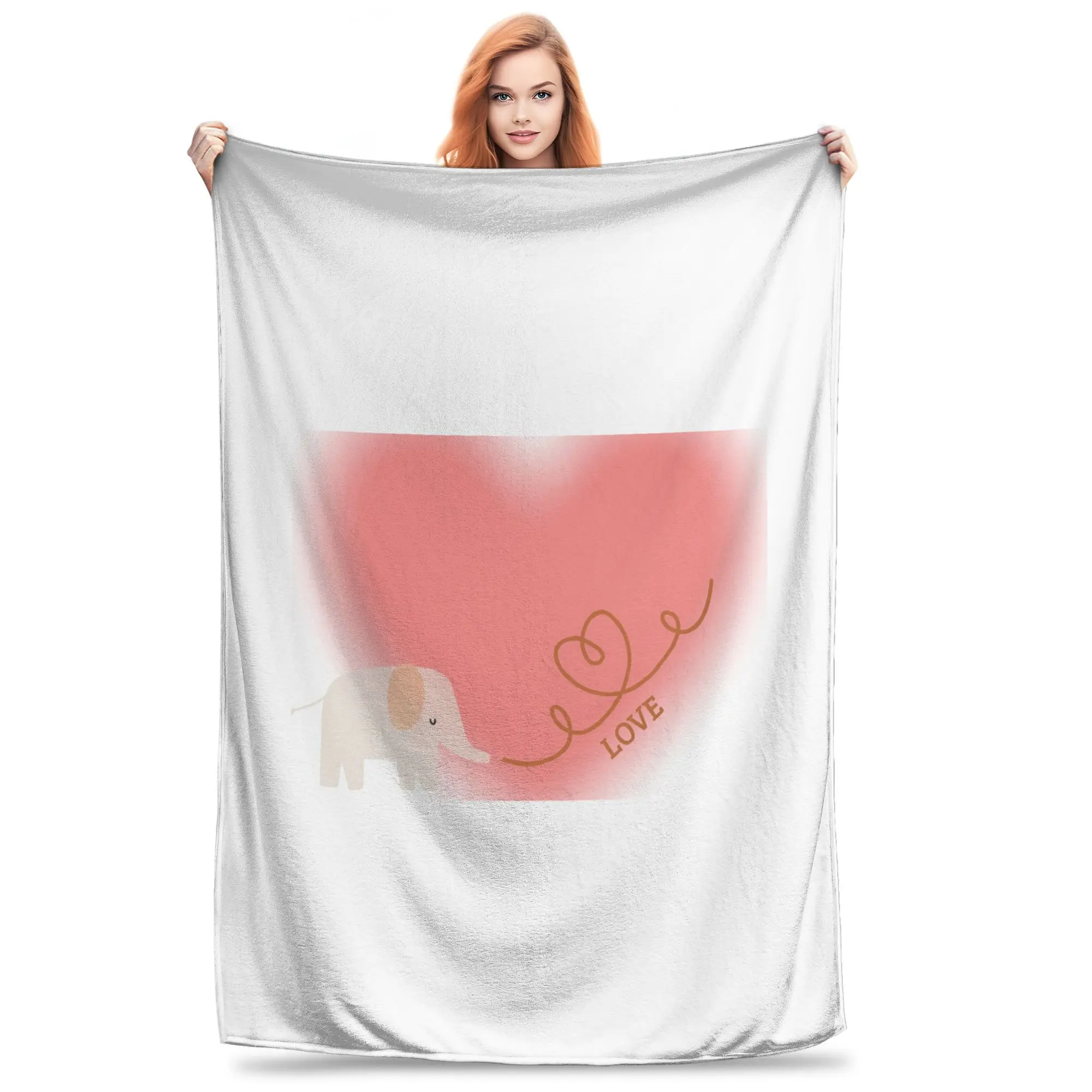 

Одеяла со слоном, выражением любви, дышащее фланелевое одеяло для дома, спальни, путешествий, покрывало, одеяло