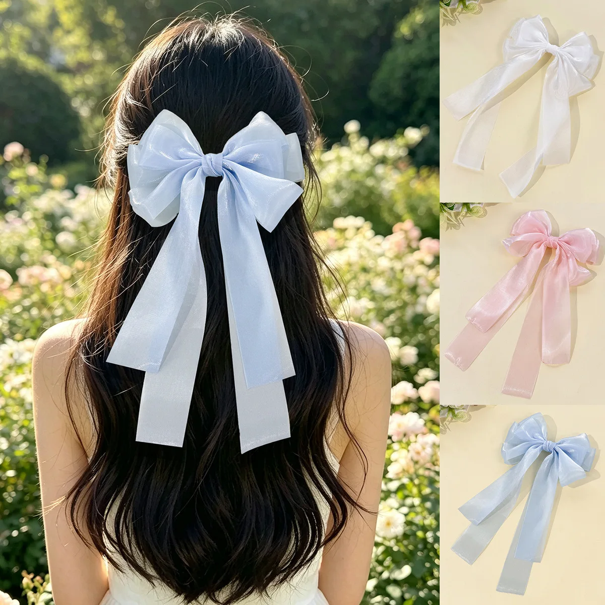 30-pcs-lot-59-fashion-mesh-ribbon-bow-streamer-hair-clips-for-school-girls-children-hairgrips