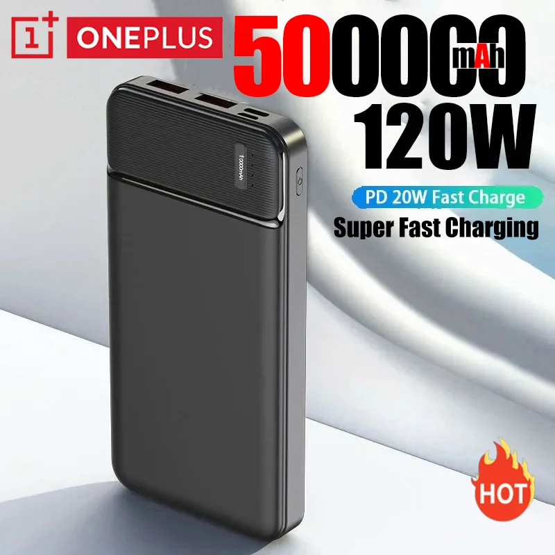 OnePlus 120w 50000mAh Power Bank 12w Portable Fast Charger External Battery Powerbank High Capacity Powerbank For Iphone Samsung