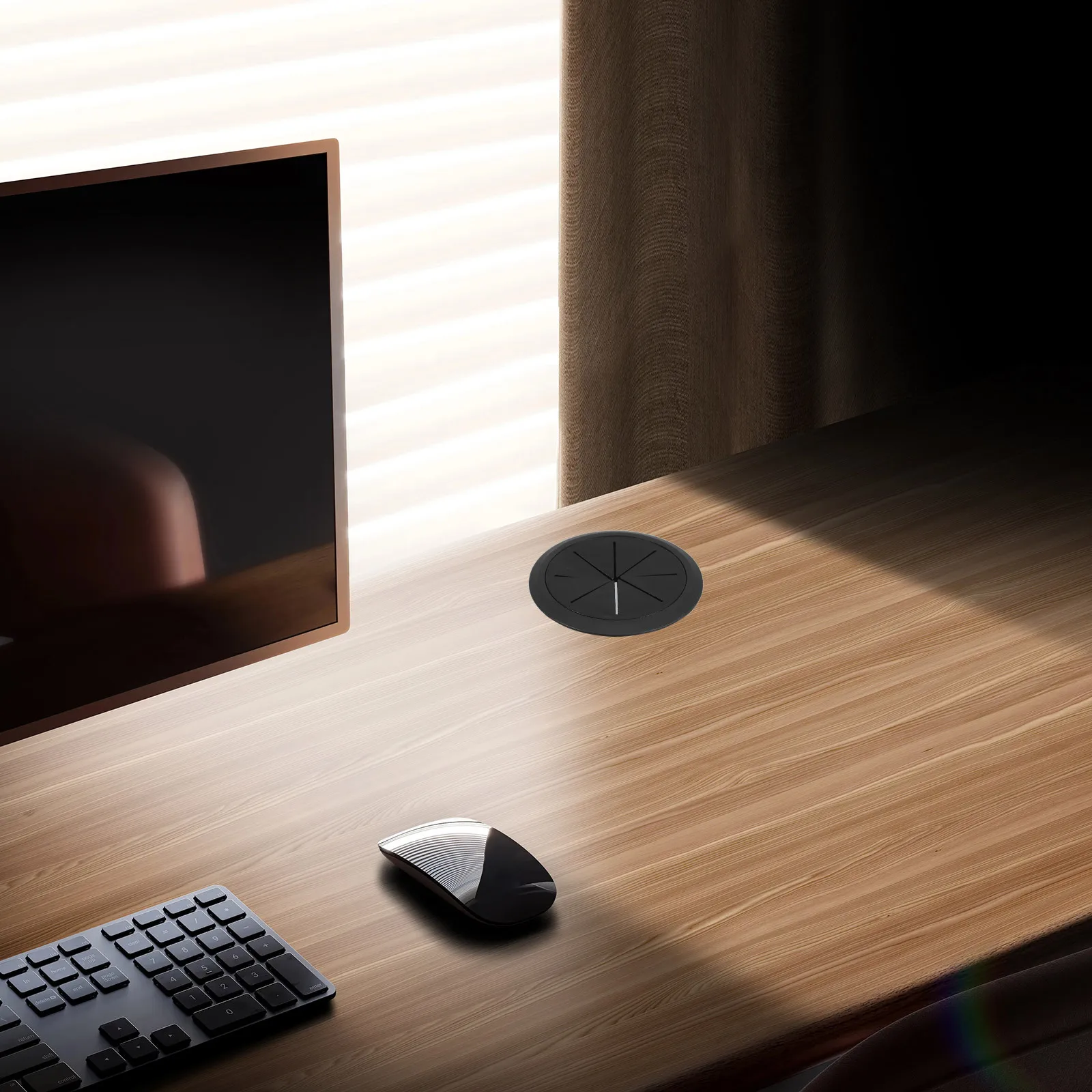 

2Pcs Desk Cable Grommets Flexible Round Hole Cover for Cords Computer Wire Management Desktop Organizer Office Desk Wire Hole