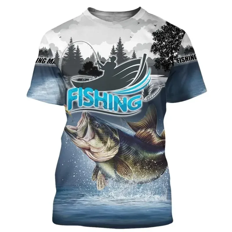 Fashion 3D Carp Fishing Men's Women's Summer Street Shirt Trendy All Game O-Neck Short Sleeve Oversized Men's T Shirt Men's Clot