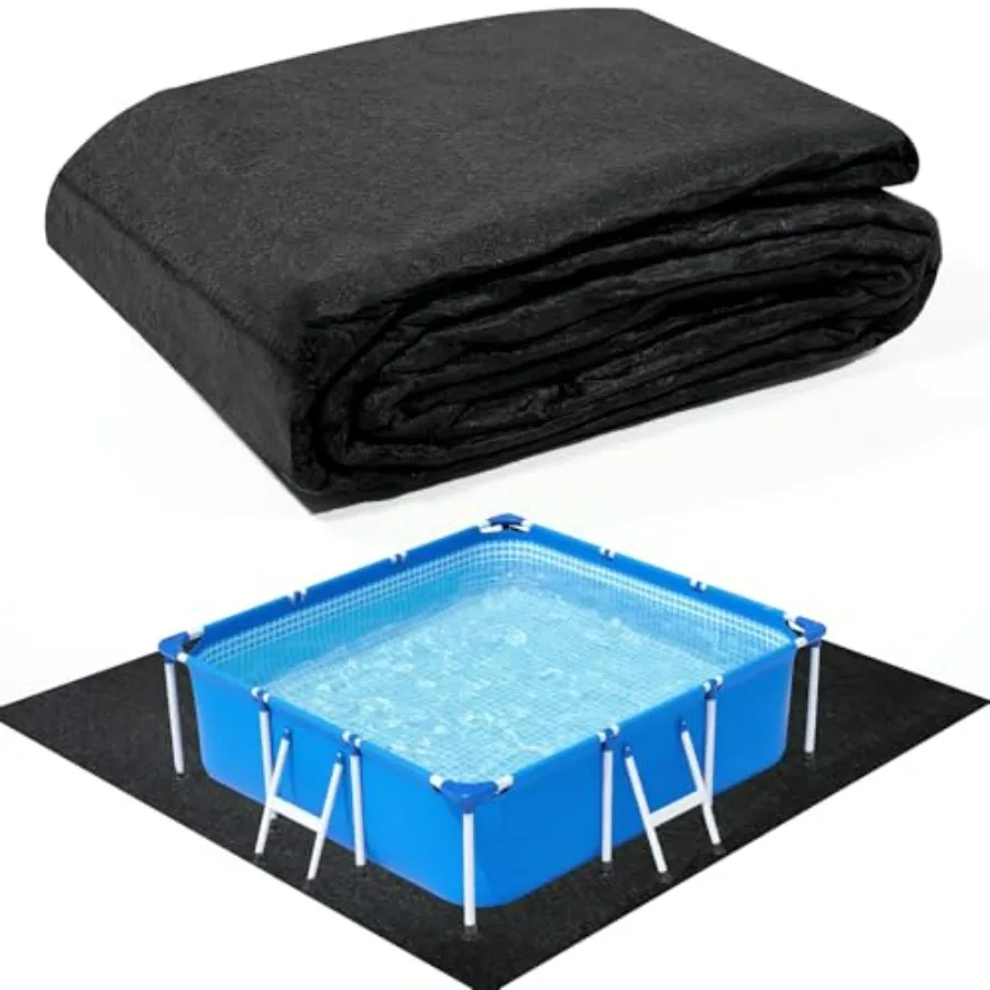 

Above Ground Pool Liner Pad, 10x10FT, Heavy-Duty Polyethylene, Black, Puncture-Resistant Weed Barrier Underlayment for Extended