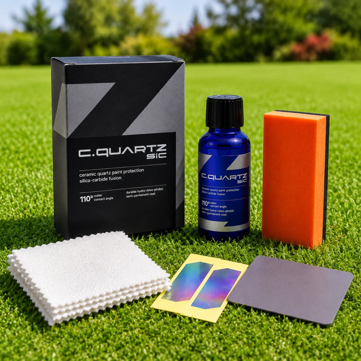 CQUARTZ SiC 30ml Kit - Car Ceramic Coating Finish, Quartz Based Nanotechnology, Bonds to Paint, Glass, Metal and Plastic