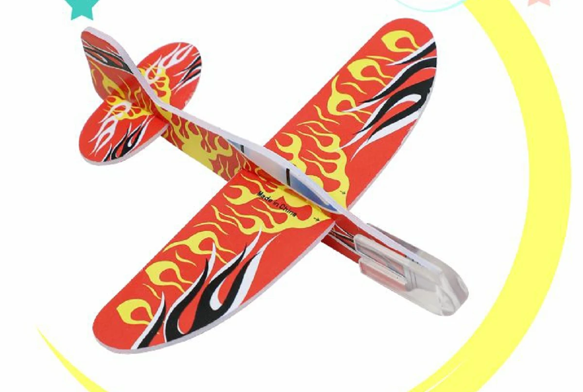 1 PCS DIY Hand Throwing Spinning Around Airplane With A Plastic Head Foam Plane Fighter Aeroplane Battle-Plane Bomber Toys Toy