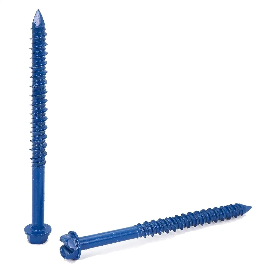 1 4 x 31 4 Hex Head Concrete Screw Anchor with Drill Bit for Anchoring to Masonry Block or Brick 100 per Box
