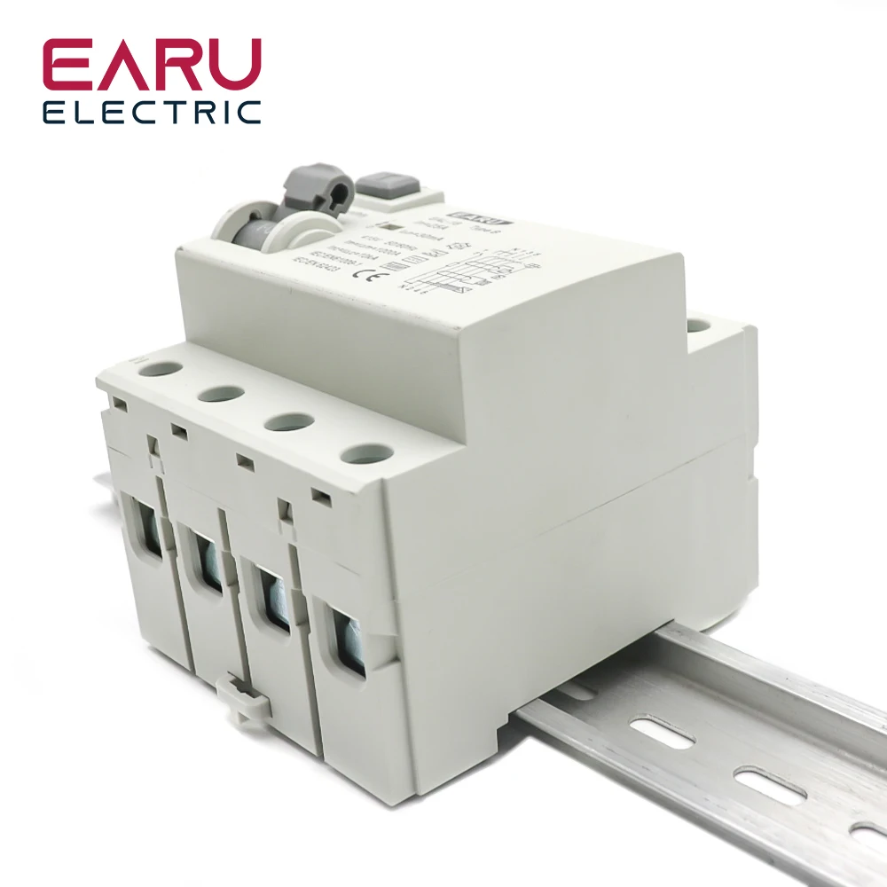 4P 10/30/100/300mA Electric Vehicle EV Charging Pile Residual Current Breaker DC RCCB RCD Type B 6KA Din Rail Earth Leakage