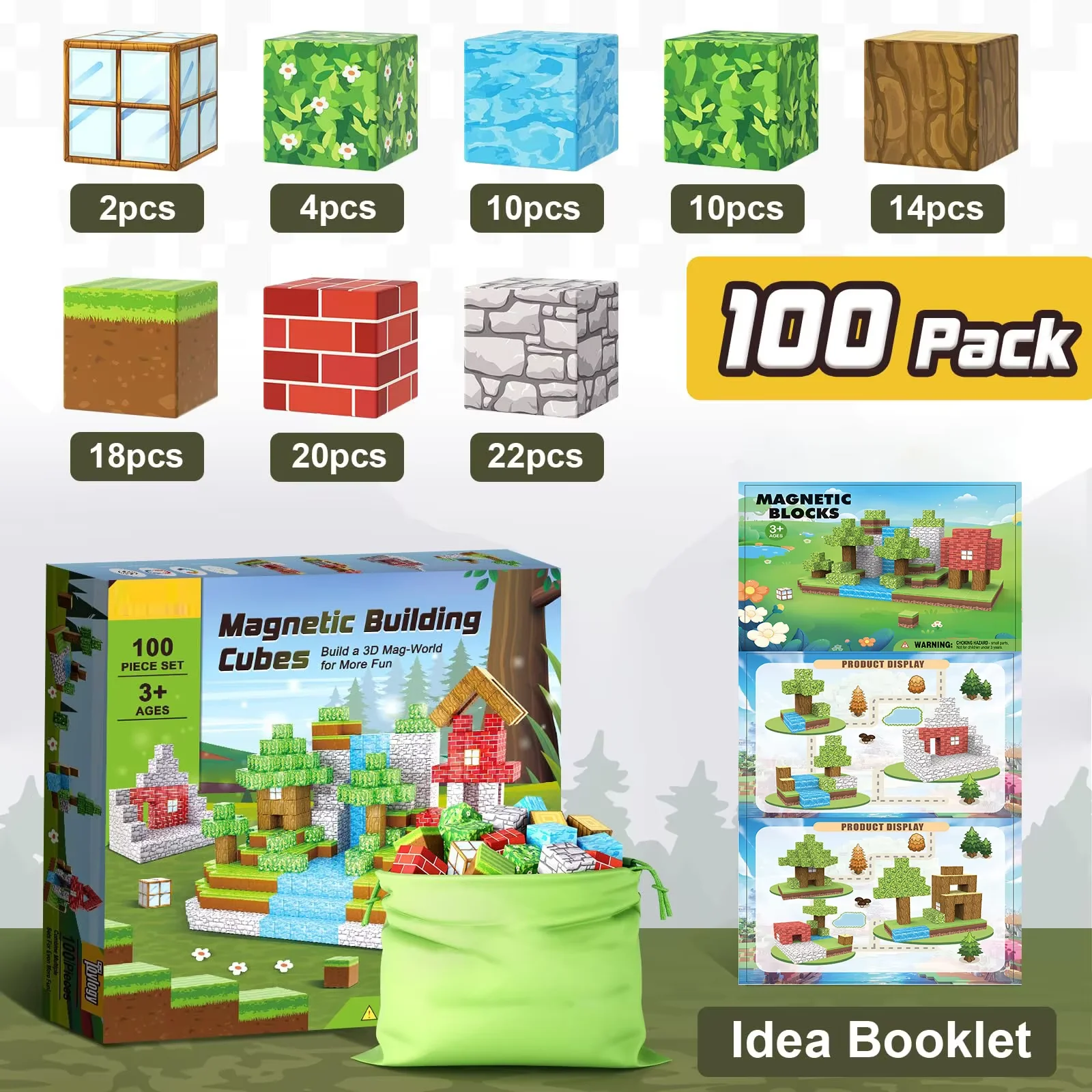 52-100 Stuks Magnetische Blokken-Bouw Mijn Wereld Architectonische Kubussen Set Voor Jongens Meisjes Leeftijd 3 + bouw Diy Educatief Speelgoed