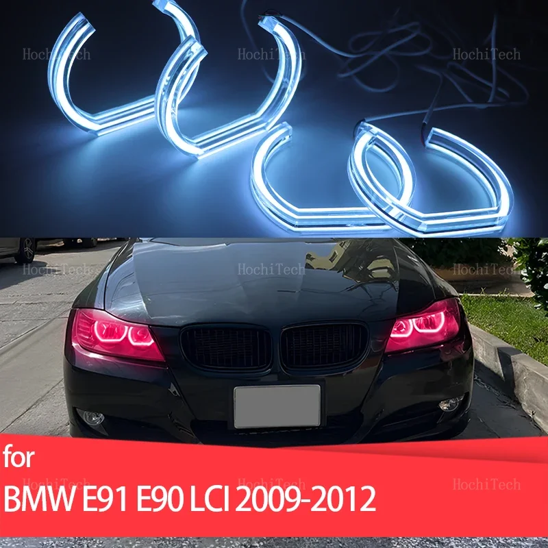 

RGB многоцветные световые кольца APP control DRL LED Angel Eyes Kit для BMW 3 серии E90 E91 facelift 2009-2012 Галогенная фара