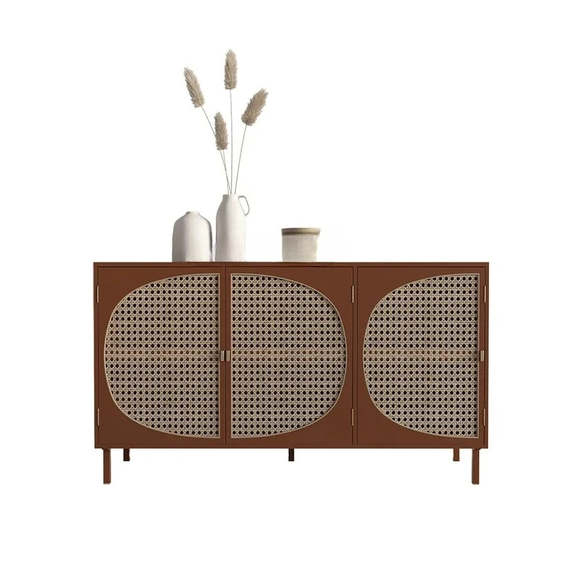 

Style Sideboard Cabinet Solid Wood Rattan Woven Storage Cabinet B & B Living Room Entrance Entrance Cabinet