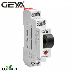 GEYA GRI8-05 AC OR DC Current Monitoring Relay Straight-Through 2A-20A AC24V-240V Over-Current Under-Current Protection