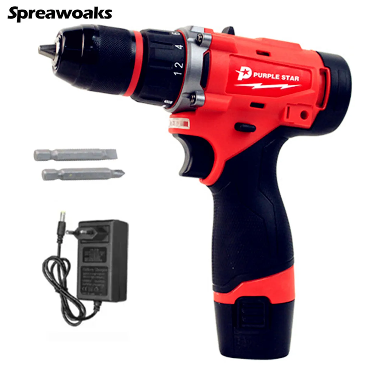 Cordless Drill Electric Screwdriver 12V Mini Wireless Power Driver DC Lithium-Ion Battery 3/8-Inch