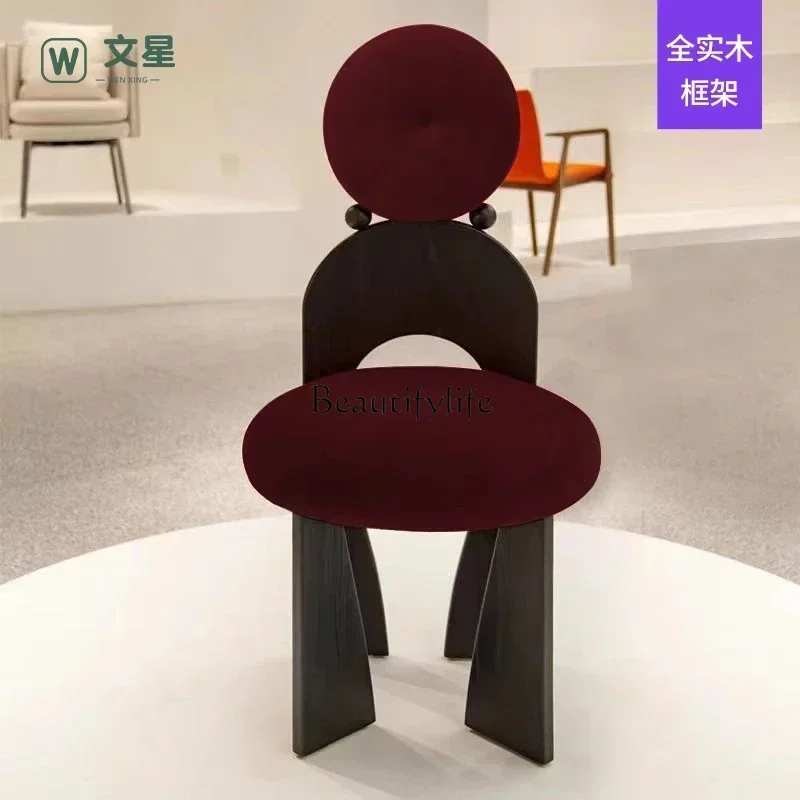 

yj21 Girls' Bedroom High-Grade Mid-Ancient French Dining Chair Home Light Luxury Backrest Chair