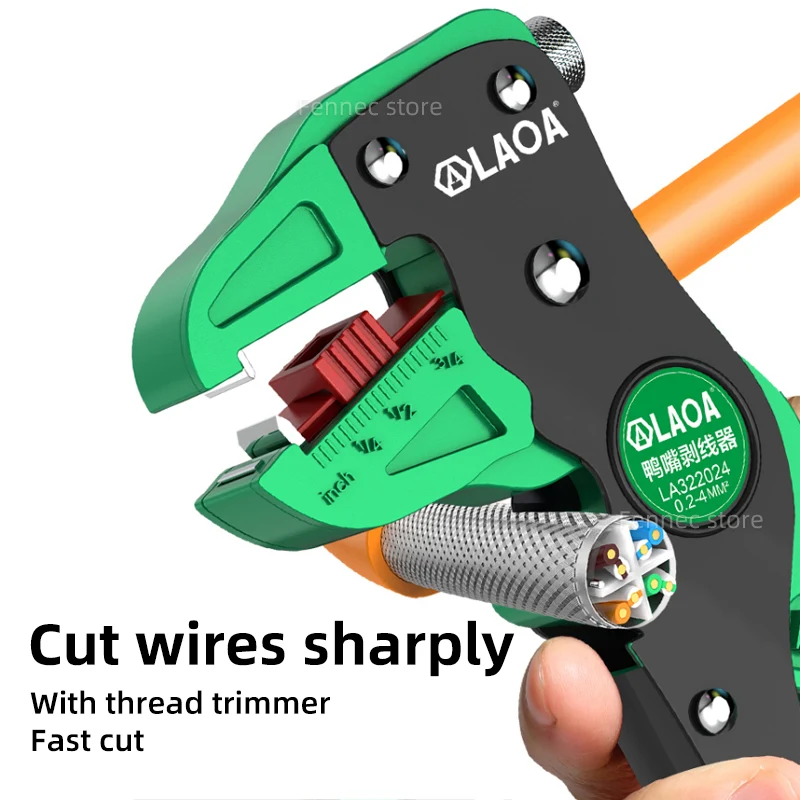 LAOA Wire Stripper Tools Cable Cutting Nippers Adjustable Electrician Pliers LA322024 LA324124 Flat Wire Duckbill Stripping Tool