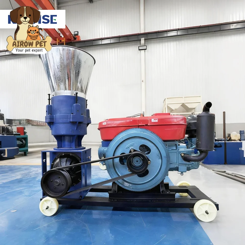AIROW CE Certified Diesel Feed Pellet Machine for Poultry and Livestock Feed Making With Stable Output and Low Maintenance