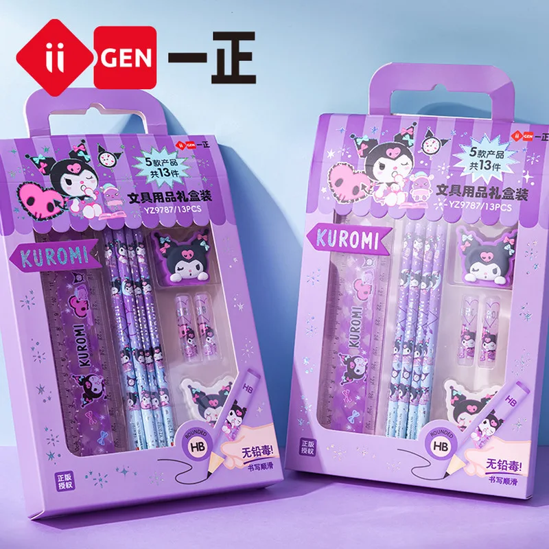 Iigen Stationery Sanrio lmage Kuromi Round Pencil Gift Box Set Gift For Primary School Students On International Children'S Day